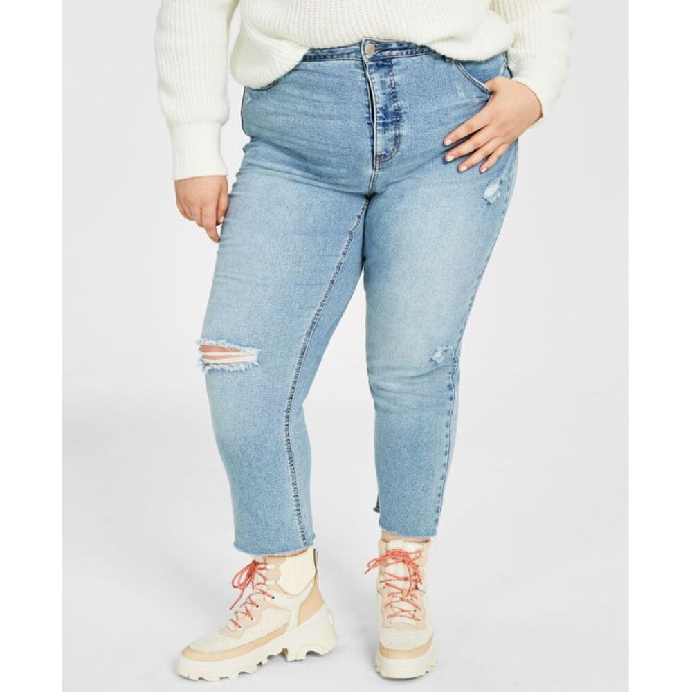 And Now This Trendy Plus Size Ripped Mom Jeans